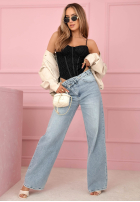 Koronkowy gorsetowy top na ramiączkach Laryssa růžový