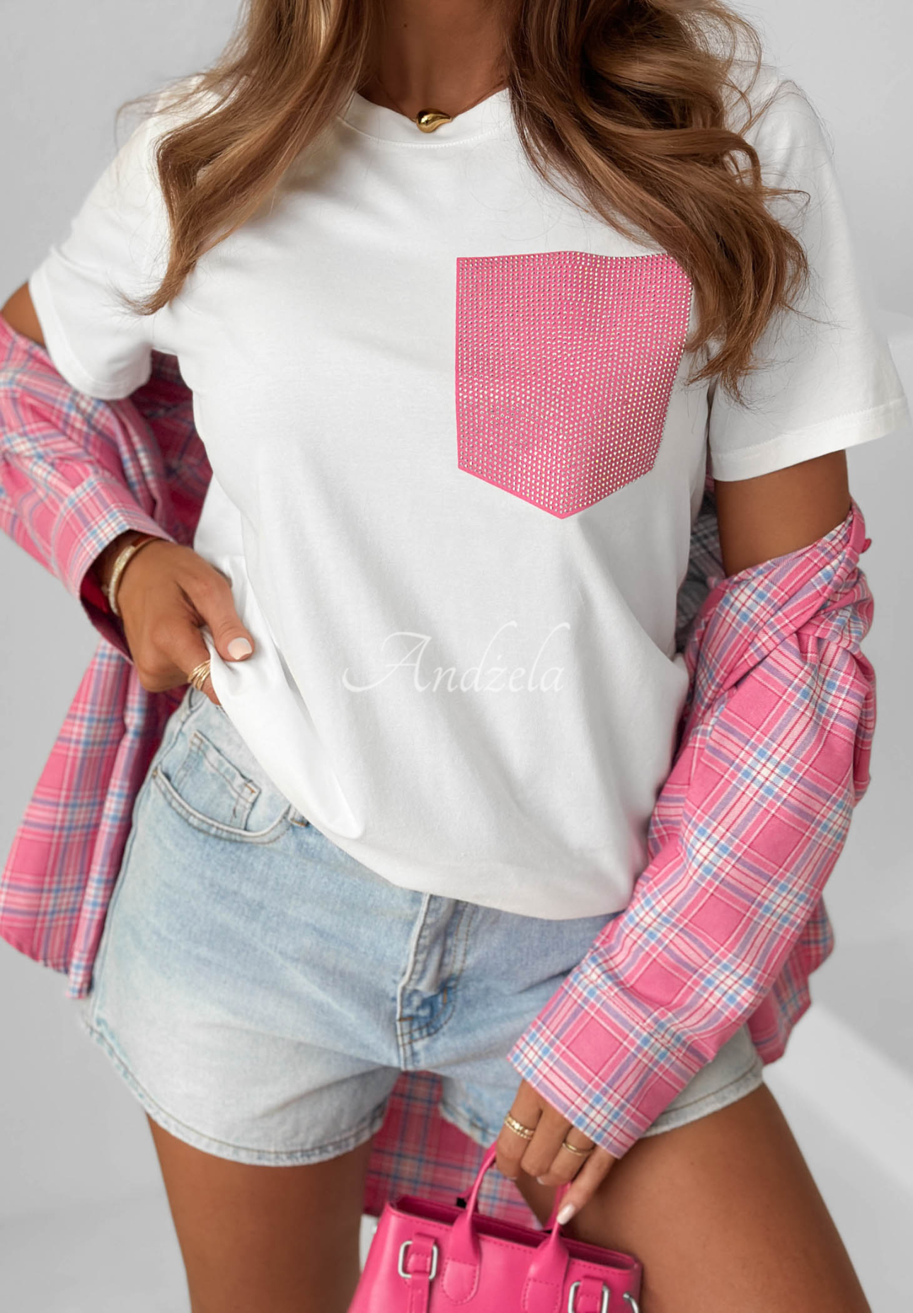 Bavlněné tričko s ozdobnou kapsou Jennie ecru