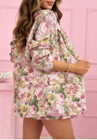 Kwiecista Sako z kołnierzykiem Blooming Days růžová