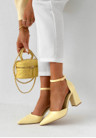 džínové  Sandály na słupku Nefertiti modré