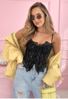 Gorsetowy top z koronką Chloe béžový