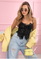 Gorsetowy top z koronką Chloe béžový