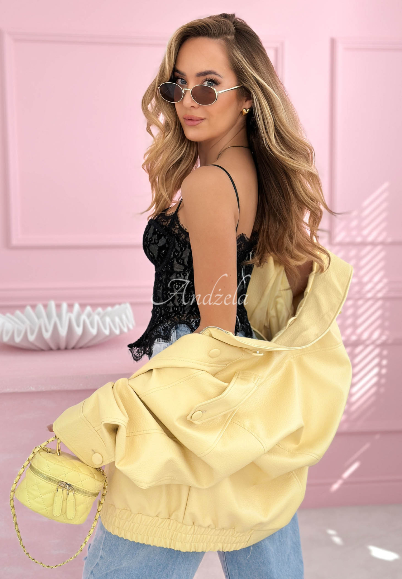 Korzetový top s krajkou Chloe Černé