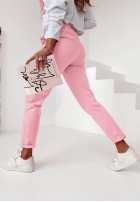 Kalhoty materiálové Wind jasně růžové