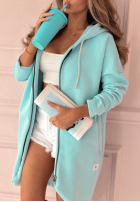 Długa Mikina s kapucí Peaceful Mind blankytná