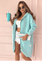 Długa Mikina s kapucí Peaceful Mind blankytná