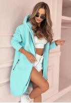 Długa Mikina s kapucí Peaceful Mind blankytná