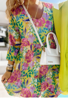 Kwiecista Šaty z falbankami Flower Season žlutá