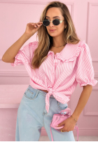 Košile z kołnierzem w paski Kaya blankytná