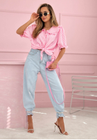 Košile z kołnierzem w paski Kaya blankytná