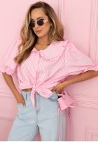 Košile z kołnierzem w paski Kaya blankytná