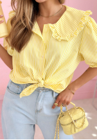 Košile z kołnierzem w paski Kaya blankytná