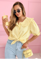 Košile z kołnierzem w paski Kaya blankytná