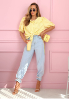 Košile z kołnierzem w paski Kaya blankytná