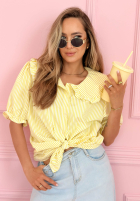 Košile z kołnierzem w paski Kaya blankytná