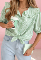 Košile z kołnierzem w paski Kaya blankytná