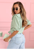 Košile z kołnierzem w paski Kaya blankytná