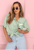 Košile z kołnierzem w paski Kaya blankytná