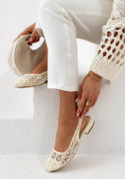 Koronkowe Baleríny z odkrytą piętą