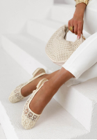 Koronkowe Baleríny z odkrytą piętą