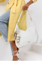 Skórzana Kabelka z brelokiem Arlette ecru