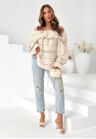 Ażurowa Halenka španělština boho Pretty Sunshine béžová