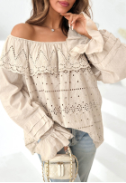 Ażurowa Halenka španělština boho Pretty Sunshine béžová