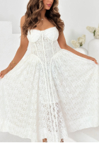 Koronkowa Šaty maxi z gorsetową górą Summer Amour Bílá