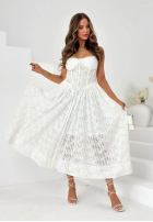 Koronkowa Šaty maxi z gorsetową górą Summer Amour Bílá