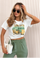 Tričko z nadrukiem Love Van Bílá