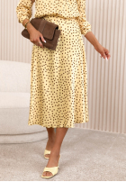 Satynowa Sukně maxi w Bodky  Ciao Felicita žlutá