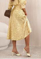 Satynowa Sukně maxi w Bodky  Ciao Felicita žlutá
