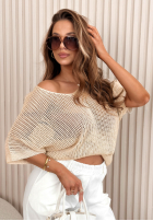 Lehký ażurowy Svetr oversize Sweet Gelato růžový