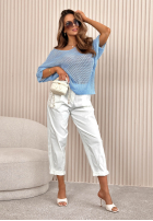 Lehký ażurowy Svetr oversize Sweet Gelato růžový