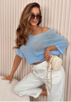 Lehký ażurowy Svetr oversize Sweet Gelato růžový