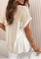 Halenka z ażurową górą Capri Coast biało-béžová