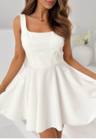 Šaty mini z kokardą Take The Style ecru