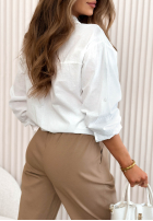 Košile z koronkowymi kwiatami Lacy Flora Bílá