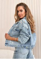 džínová Bunda z przetarciami Tell Me How modrá