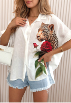 Košile z nadrukami Wild Rose Bílá