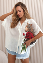Košile z nadrukami Wild Rose Bílá