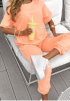 Souprava Tričko i Kalhoty dresowe Double Trouble broskvový