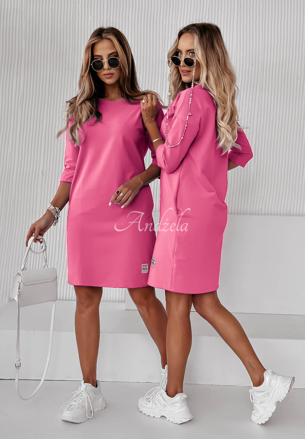 Šaty Tunika s kapsami Stay Real fuchsiová