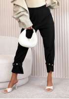 materiálové Kalhoty Classic Fit černé