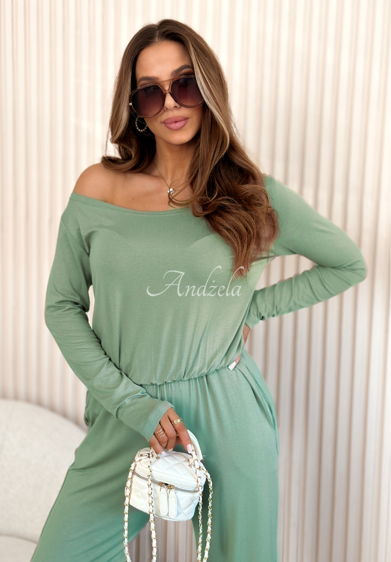 Dlouhý viskózový overal New Orlean šalvějové