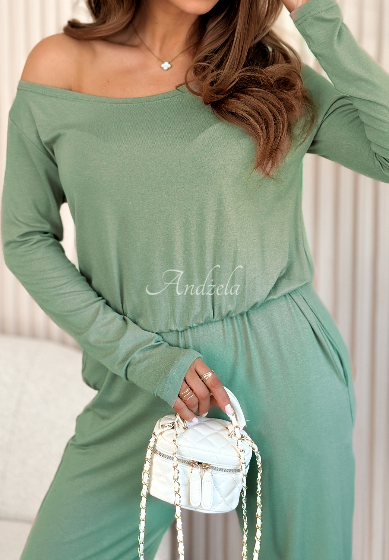 Dlouhý viskózový overal New Orlean šalvějové