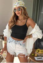 Krótki top na ramiączkach All For You olivový