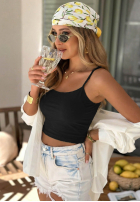 Krótki top na ramiączkach All For You olivový