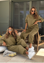 Tepláková souprava Mikina i Kalhoty Right On Time olivový