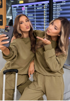 Tepláková souprava Mikina i Kalhoty Right On Time olivový